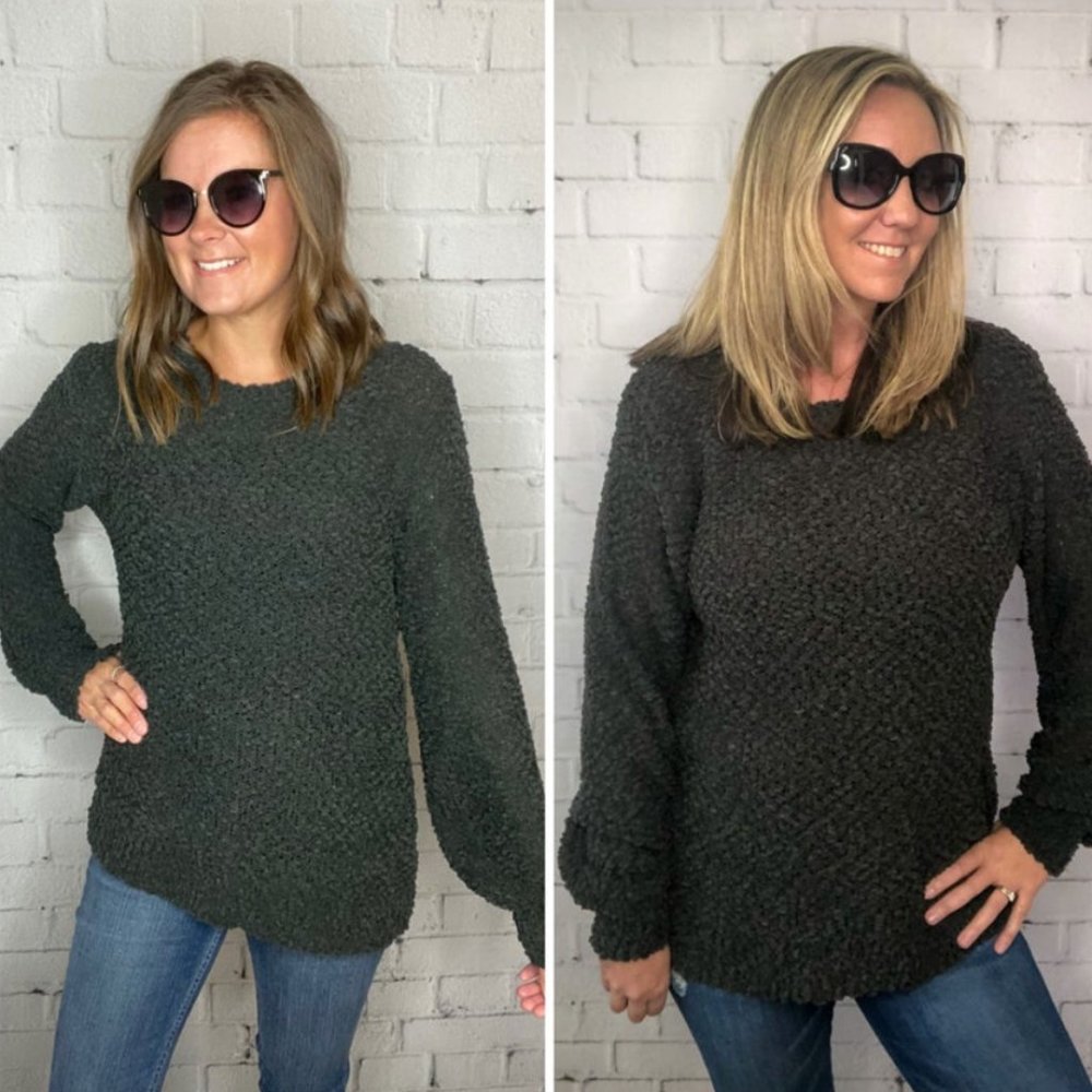 Grey Popcorn Sweater